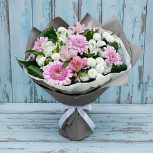 Букет цветов из:  Герберы, Альстромерии и Хризантемы #REPLACE_PRED# Октябрьском Республики Крым