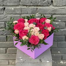 Цветочная композиция из Розы в коробке в Октябрьском Республики Крым