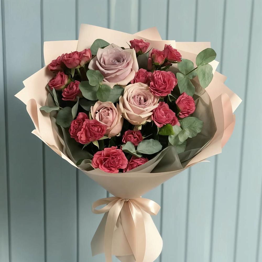 Букет цветов из: Гвоздики и Розы в Октябрьском Республики Крым