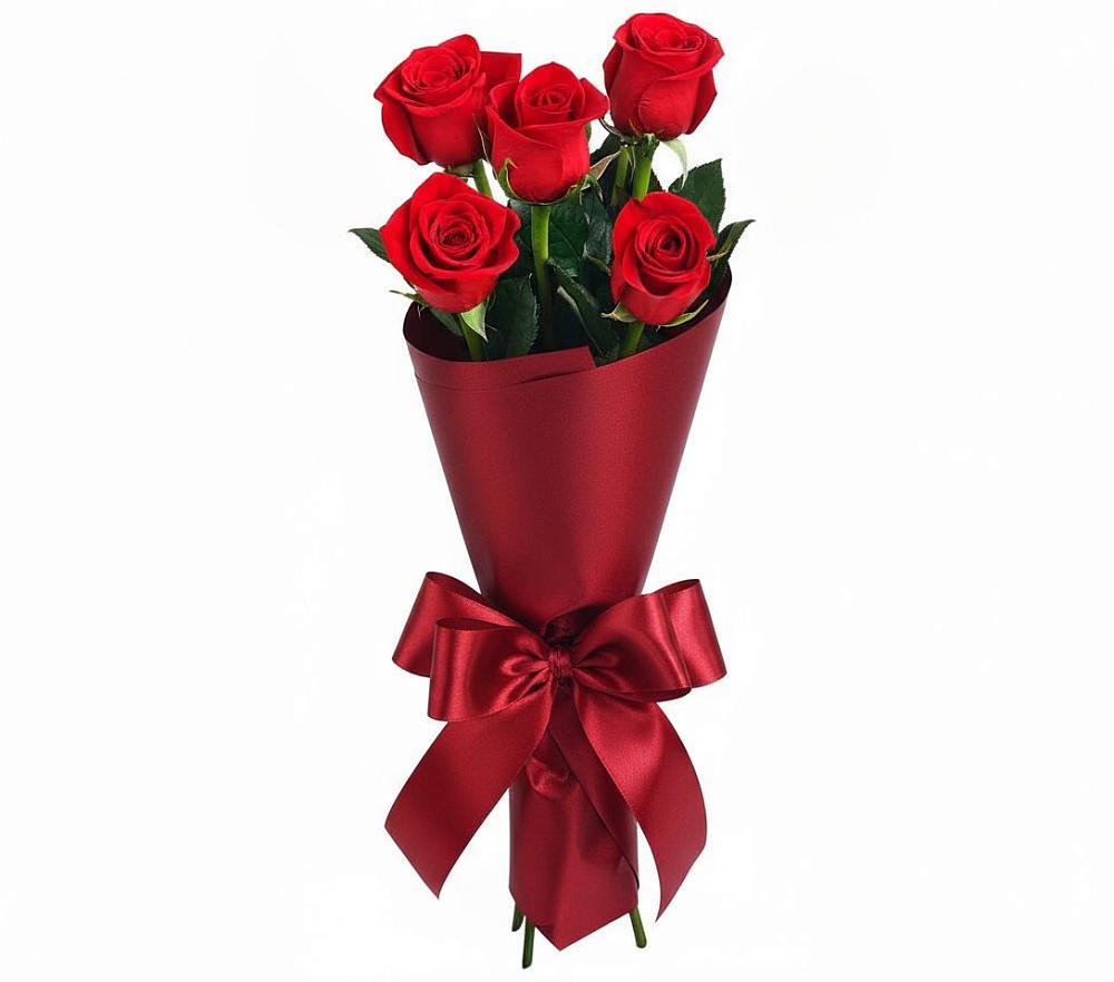 Букет 5 Красных роз Эдлесс Лав в Октябрьском Республики Крым