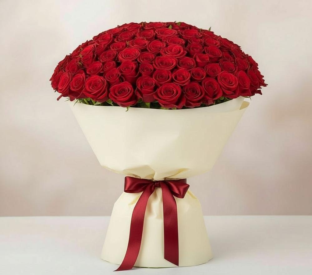 Букет 101 Красная роза Милано в Октябрьском Республики Крым
