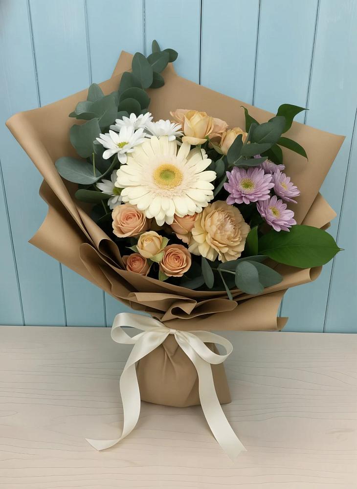 Букет цветов из: Герберы и Хризантемы в Октябрьском Республики Крым