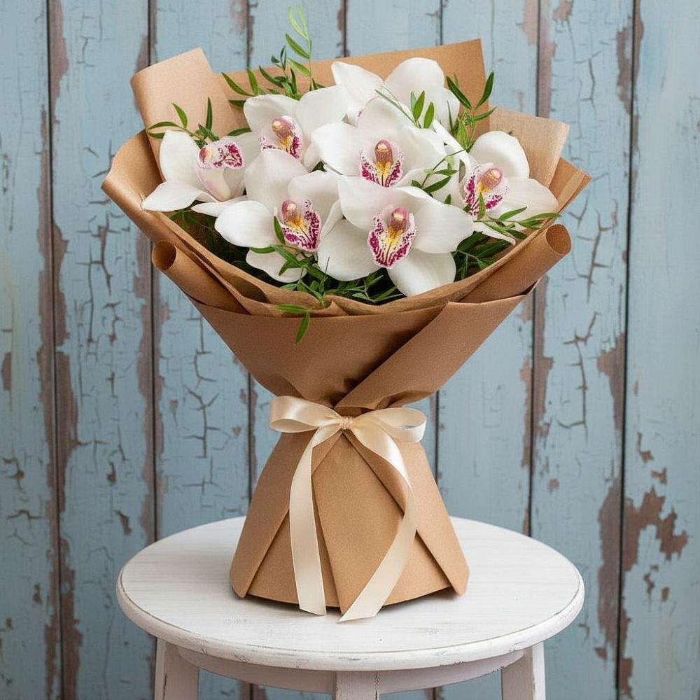 Букет цветов из: Орхидеи и Розы в Октябрьском Республики Крым
