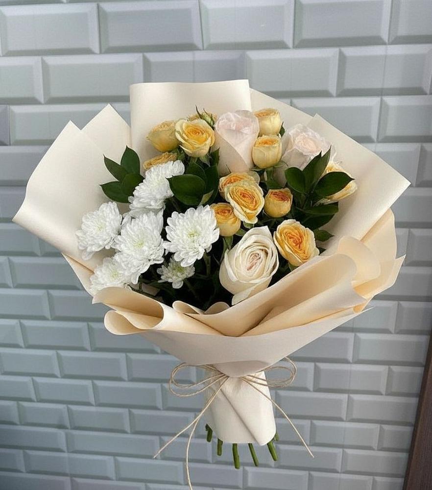 Букет цветов из: Розы и Хризантемы в Октябрьском Республики Крым