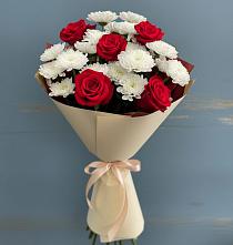Букет цветов из:  Розы и Хризантемы в Октябрьском Республики Крым
