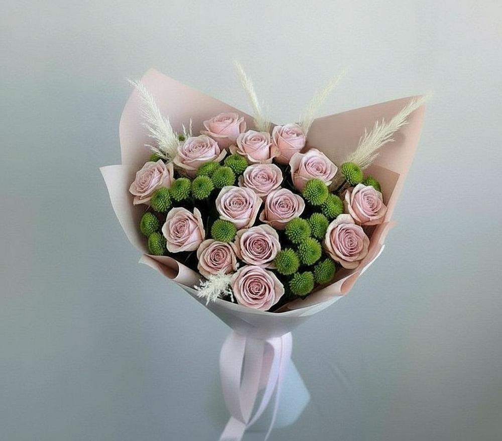 Букет цветов из: Розы и Хризантемы в Октябрьском Республики Крым