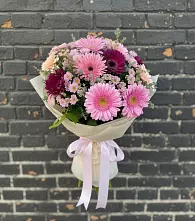 Букет цветов из:  Герберы и Хризантемы в Октябрьском Республики Крым