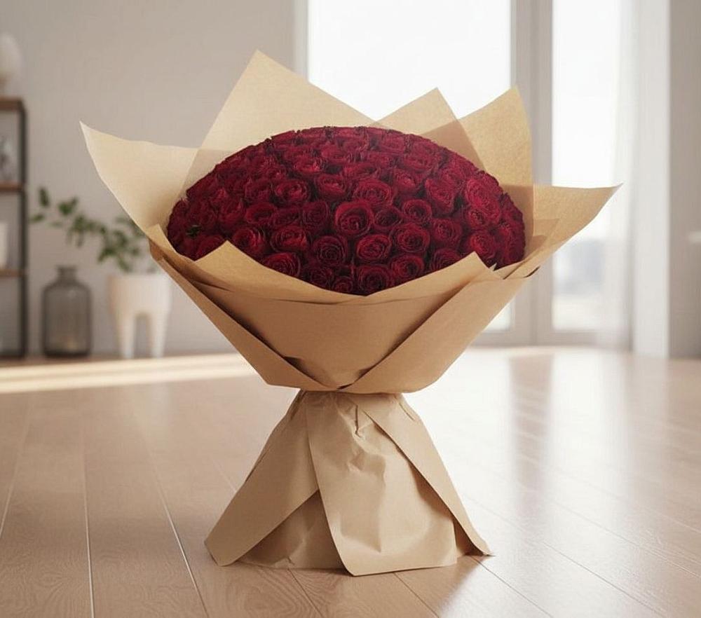 Букет 101 Красная роза в Октябрьском Республики Крым