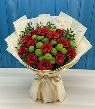 Букет цветов из:  Розы и Хризантемы в Октябрьском Республики Крым