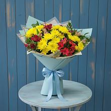 Букет цветов из:  Альстромерии и Хризантемы в Октябрьском Республики Крым