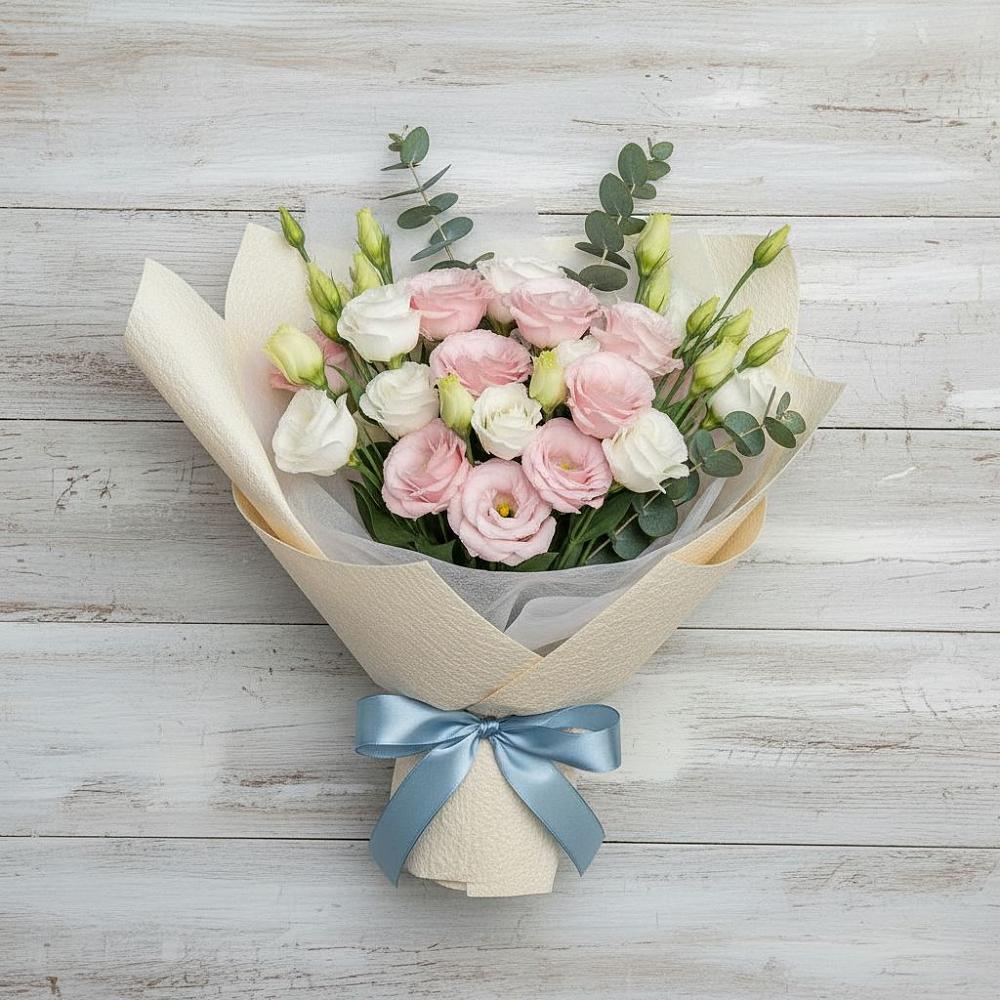 Букет цветов из: Лизиантусы в Октябрьском Республики Крым